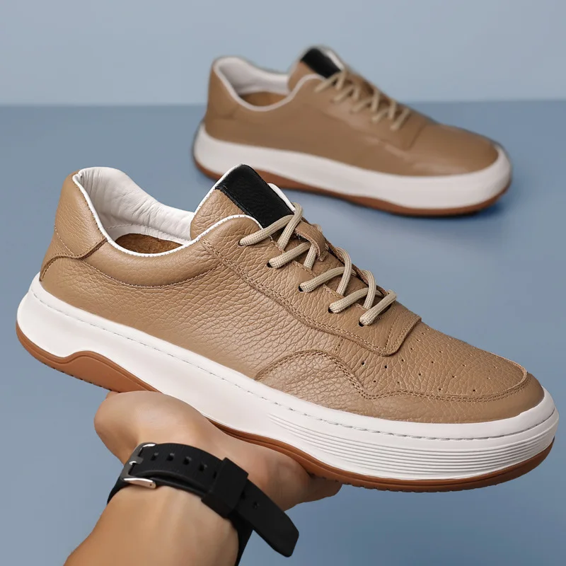 

Men's Sneakers and Casual Shoes for Man Shoes Color-block Design, First-layer Cowhide, Front Lace-up, Rubber Sole N-22065