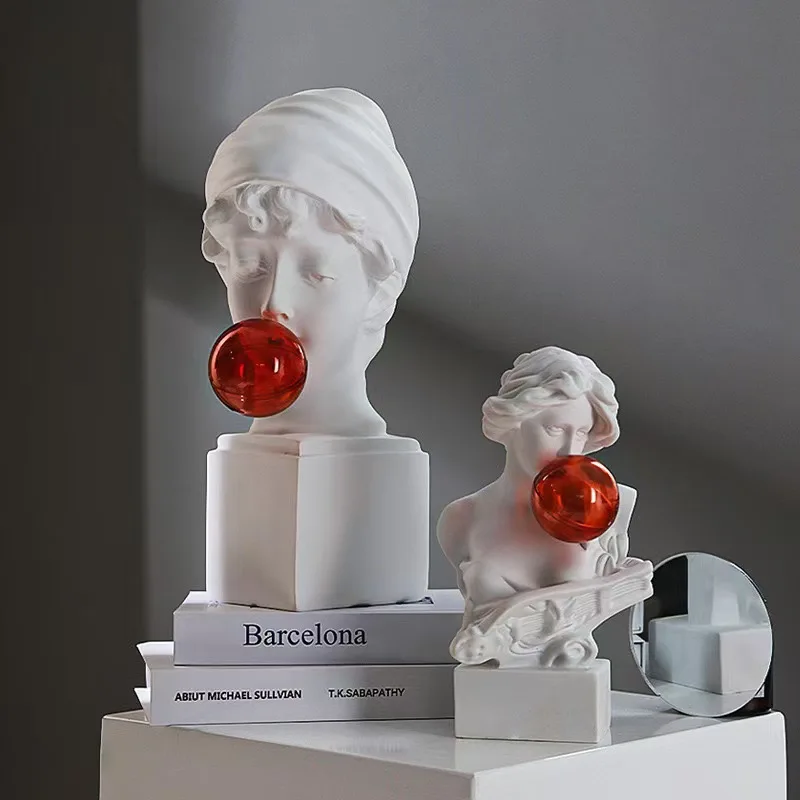 David/Venus Bubble Blowing Figure Ornament Desk Decoration Mythical Figure Resin Sculpture Modern Decoration Sculpture