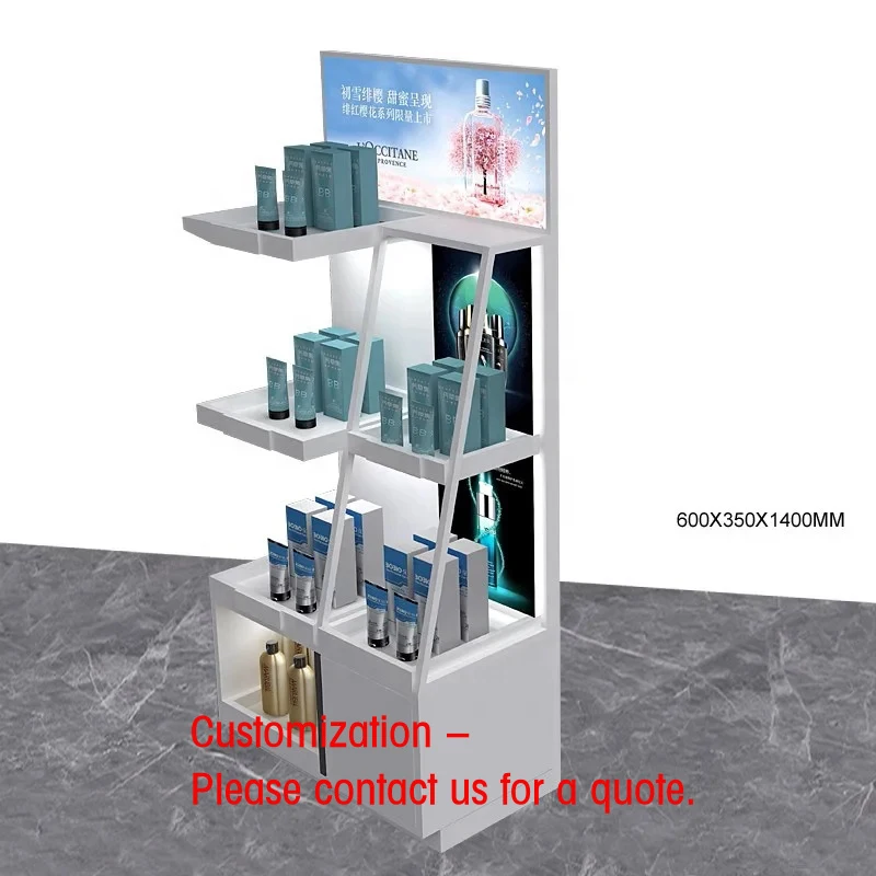 custom.Interior Design Cosmetic Beauty Skincare Shelf Salon Display Cabinet Makeup Product Showcase Stand