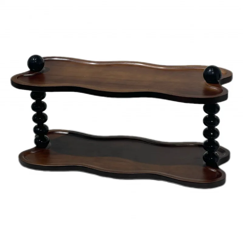

Walnut antique storage rack light luxury high-end desktop multi-functional shelf