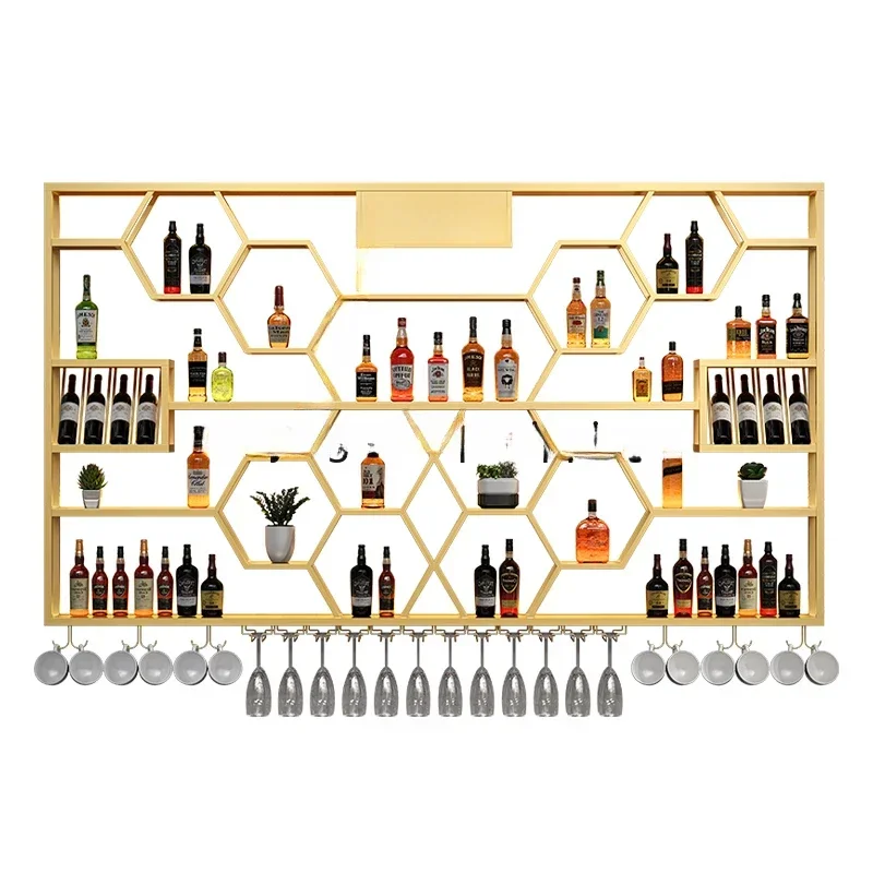 Wall Mounted Mini Wine Rack Display Bar Liquor Wine Cabinet for Living Room Beverage Vitrinas