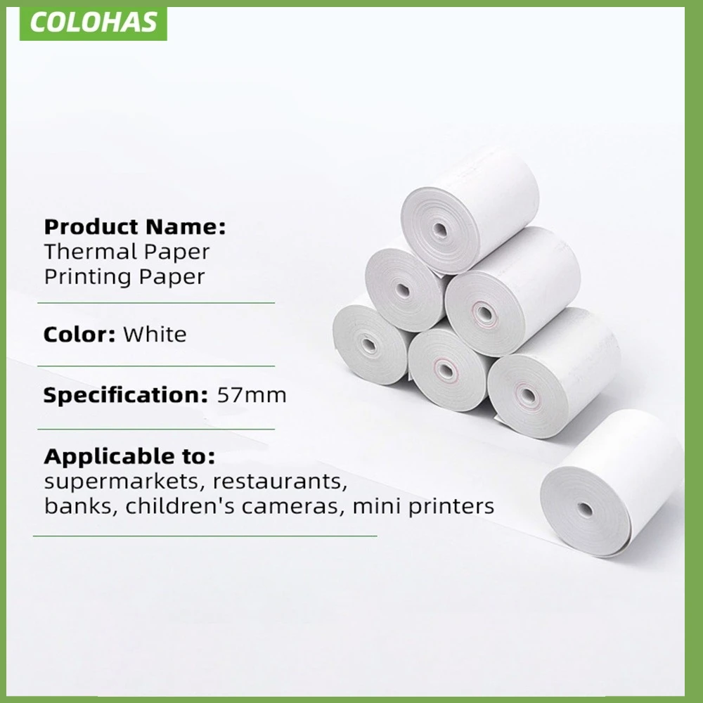 Imagem -05 - Papel Térmico Branco Crianças Câmera Impressão Instantânea Crianças Câmera de Impressão Papel Acessórios Peças Reposição 10 Peças 57*25 mm 30 mm