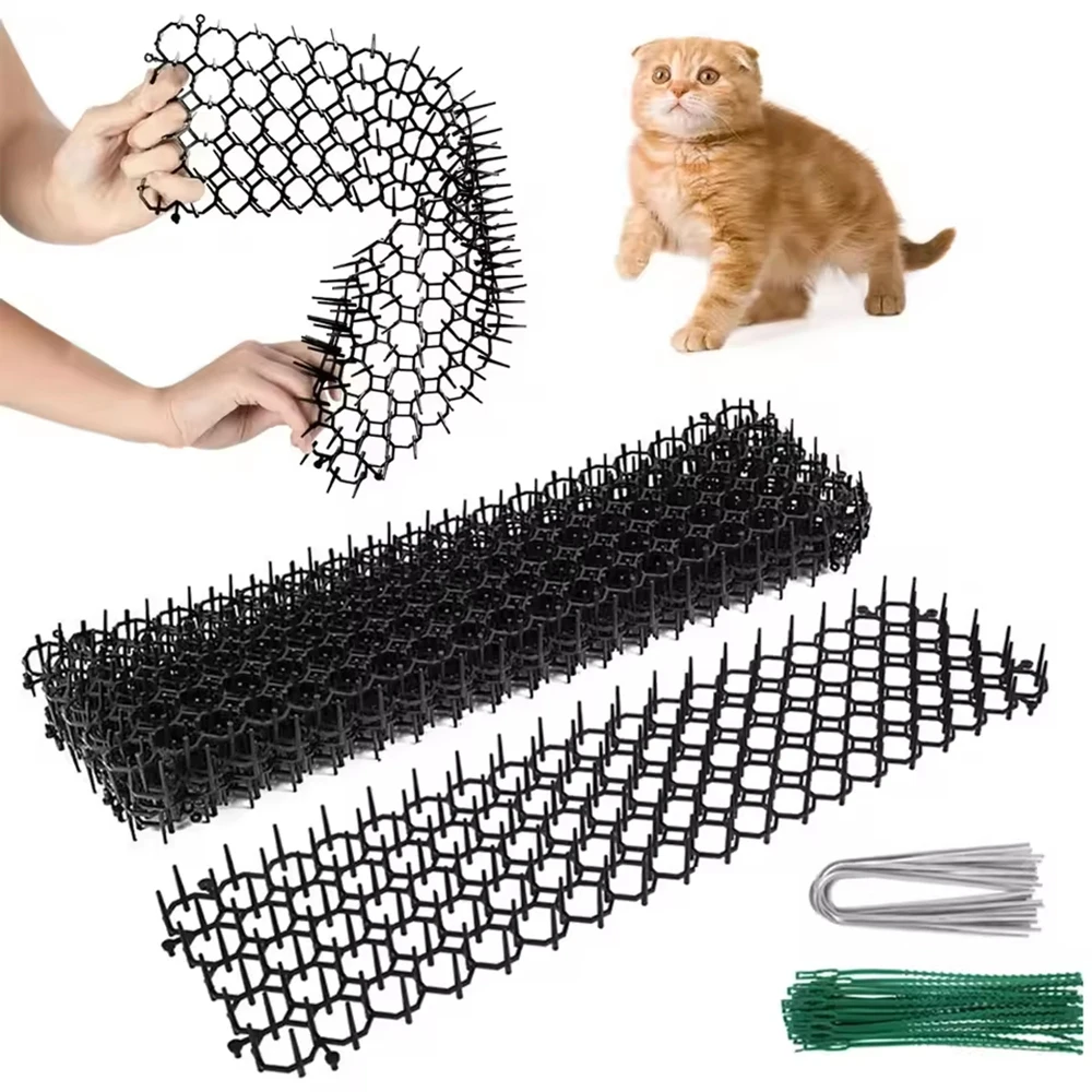 Pet Garden Prickle Strip Dig Stop Cat Repellent Deterrent Mat Anti-cat Prickle Strips Keep Cat Away Digging Climbing Spike
