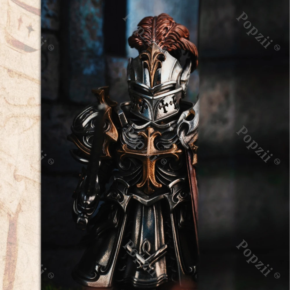 Brass White Copper Knight Tabletop Ornament Table Handheld Ornament Decoration EDC Fidget Toys Detachable