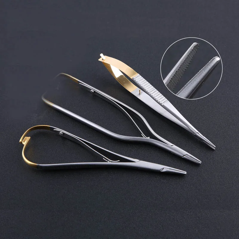 

Stainless steel medical Matthew full-grip insert needle holder cosmetic plastic surgery surgical suture needle