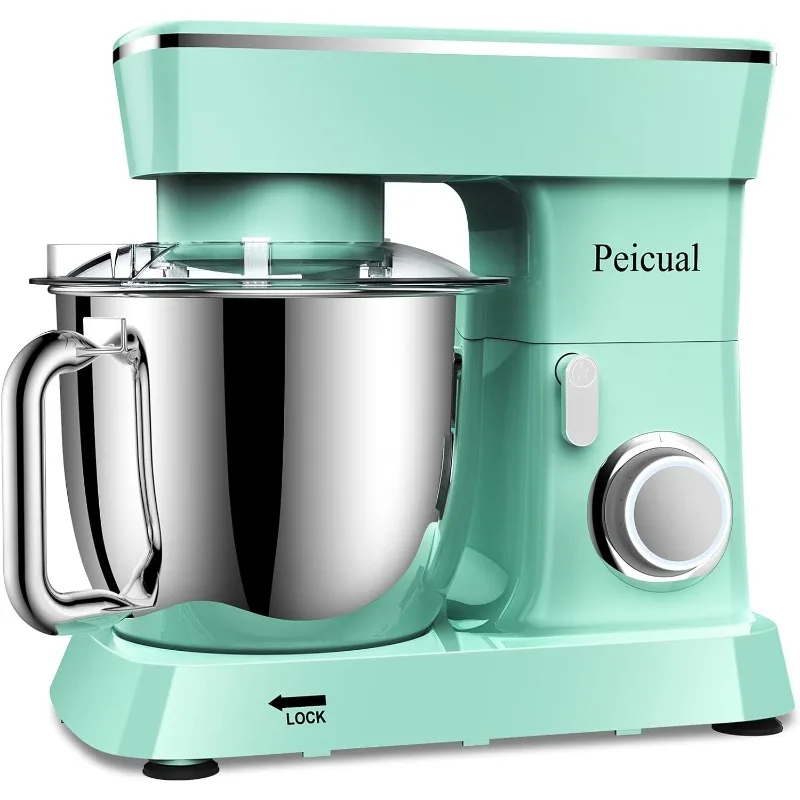 Atualizado Household Stand Mixer, Tilt-Head Misturador elétrico da cozinha, 380W, 10 + P velocidade, de alto desempenho, 5.5Qt inoxidável