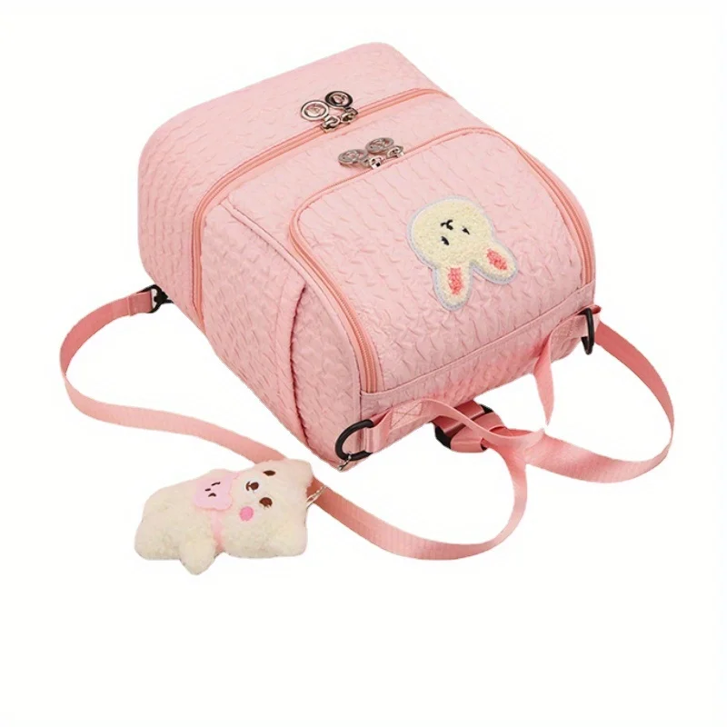 Double Shoulder Mommy Bag Fashionable Little Bear Mother and Baby Bag Large Capacity Carrying Milk Bag Diaper Bag Backpack