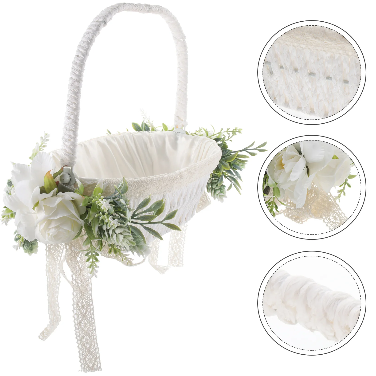 

Handmade Woven Flower For Wedding Party Rustic Flower Girl Decorative Storage Basket For Flowers Rose Petals Fruits Candies Home