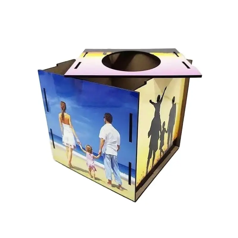 

Free Ship 5 Sets 6 Inch Sublimation Blanks Cube Tissue Box Holder For Bathroom Vanity Countertop/Bedroom Dresser/ Office Desk