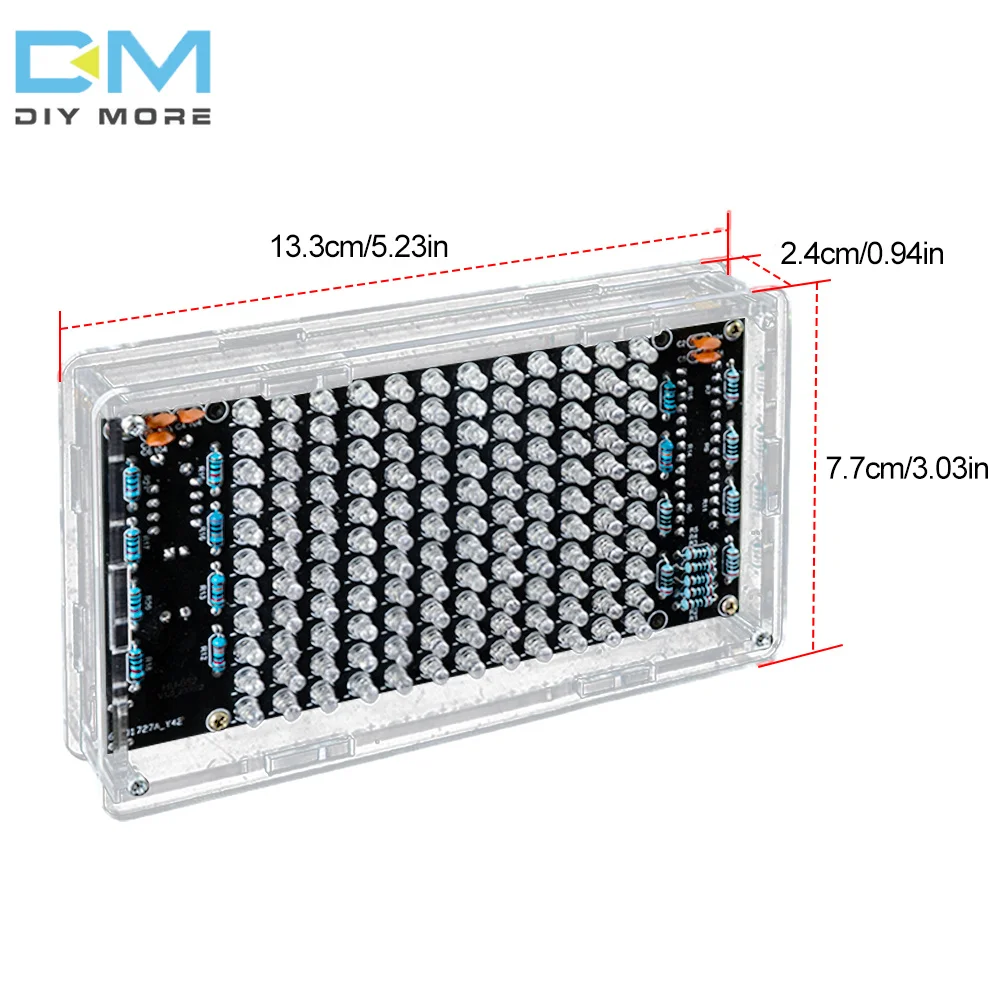 Imagem -03 - Diy Solda Projeto Espectro Mini Display Eletrônico Som Ativado Alto-falante Estéreo em Casa Faça Você Mesmo Kits para Inclinar-se Usb Hu052