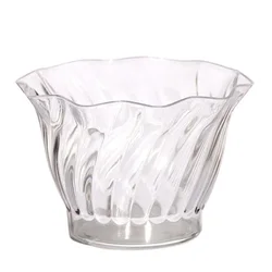 10 Pieces x Home Party Disposable Tableware Supplies, 90ml Transparent Flower Rim Tasting Cup