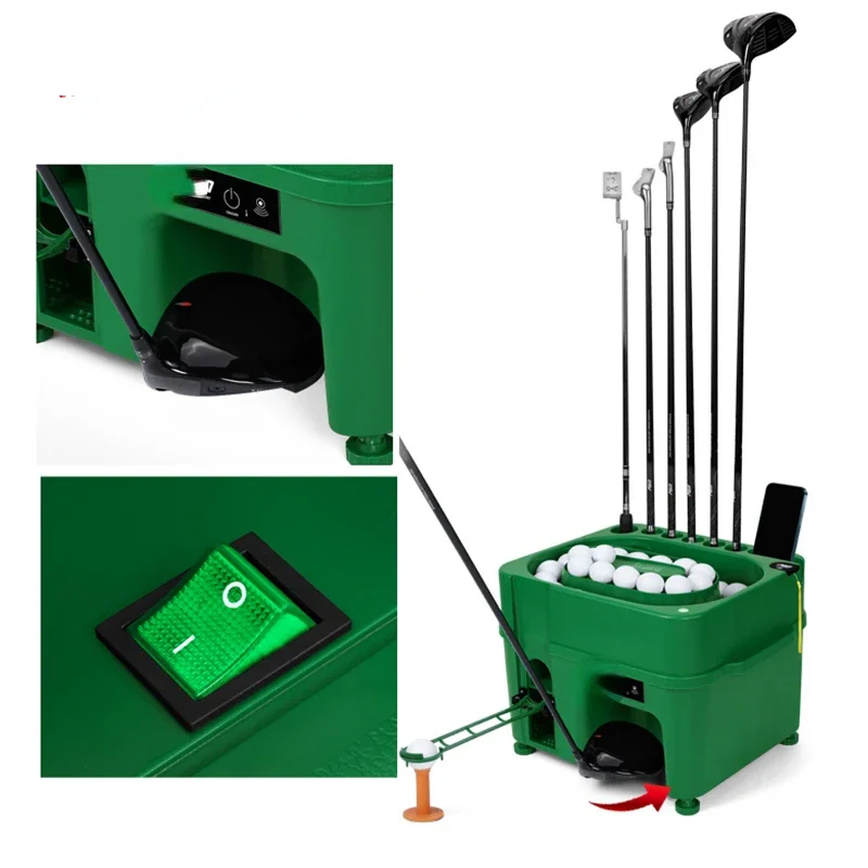 JQ017 Multi-function infrared sensor golf ball dispenser with golf club holder