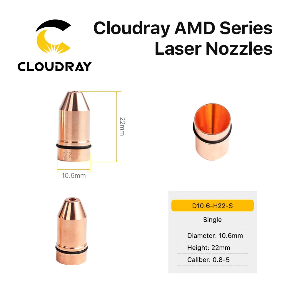 Cloudray Bullet Laser Nozzle Single/Double Layer Caliber 0.8 - 4.0 For CINCINNATI Lasermech Fiber Laser Cutting Machine 1064nm