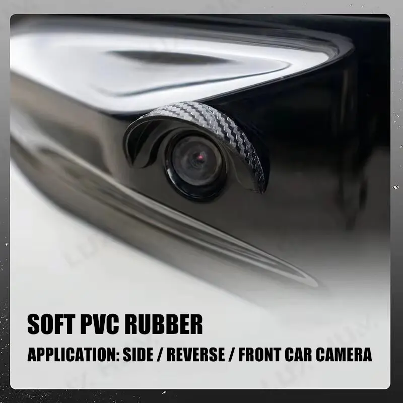 LUXHUM Universal Car Rear View Camera Rain Guard Cover Carbon Fiber Look Waterproof Backup Camera Sun Visor Eyebrow Accessories