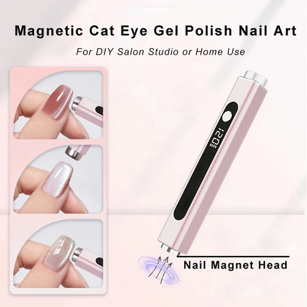 3 w 1 UV LED Lampa do paznokci Mini ręczna lampa UV do manicure Przenośna metalowa suszarka do paznokci Lampa stojąca z magnesem na paznokcie Cat Eye