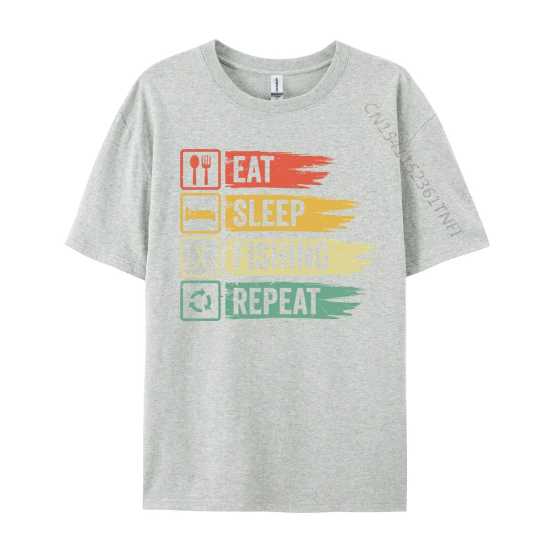 Rife Men T Shirt Eat Sleep Fish Repeat T-shirt Tops Shirt All Cotton Leisure T Shirt Street Wear T Shirt image 4