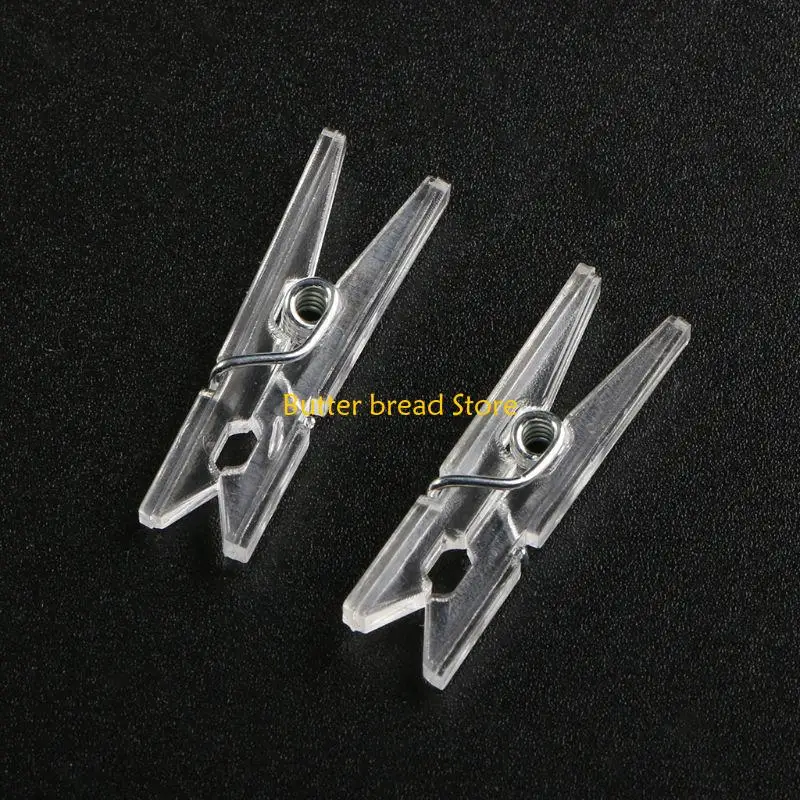 W89c 20pcs DIY пружинные зажимы пластиковые мини -прозрачные прищепки для приготовления для сцены фоновый фона дома