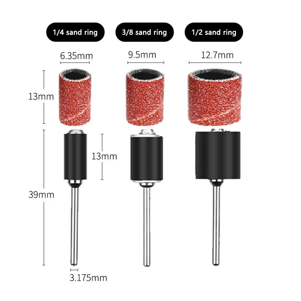 102/132PCS For Metal Polishing Derusting Sand Mandrels Emery Paper Rotary Abrasive Tools Grinding Band Sanding Drums Kit