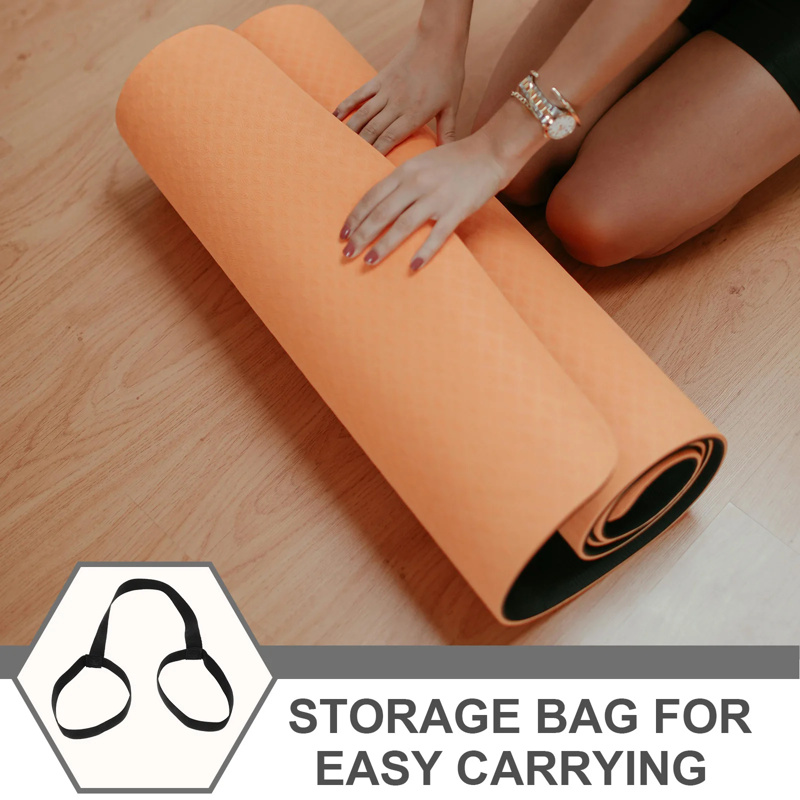 

4Pcs Yoga Mat Carrying Strap Durable Practical Sling Belt for Portable Exercise Training Mat Holder Convenient Use