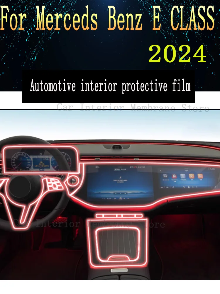 

For Merceds Benz E CLASS 2024 Car Gearbox Panel Film Dashboard Protective Sticker Interior Anti-Scratch Film Cover Accessories