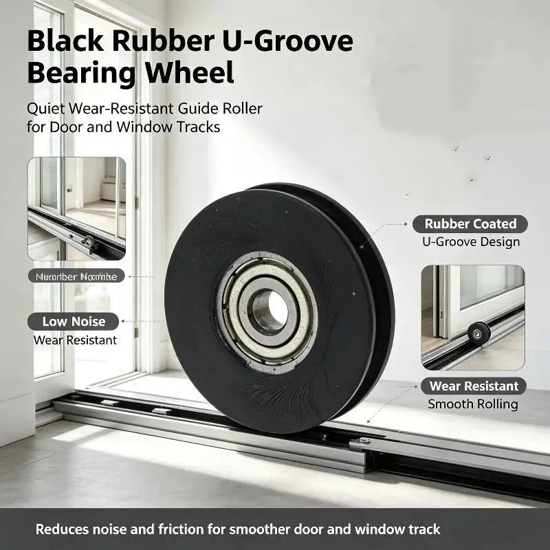 5*30*6mm Rubber Coated U Groove Guide Roller 1Pcs Bearing Pulley Smooth Glide for Patio Door Window Cabinet Hardware