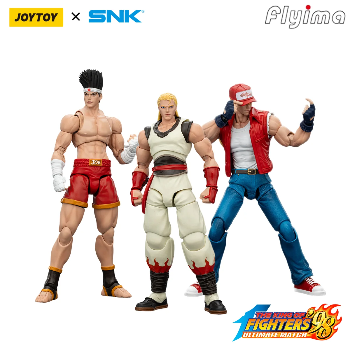 

[Pre-order]JOYTOY SNK 1/18 Action Figure KOF '98UM Fatal Fury Team Terry Bogard&Andy Bogard&Joe Higashi 3PCS Model
