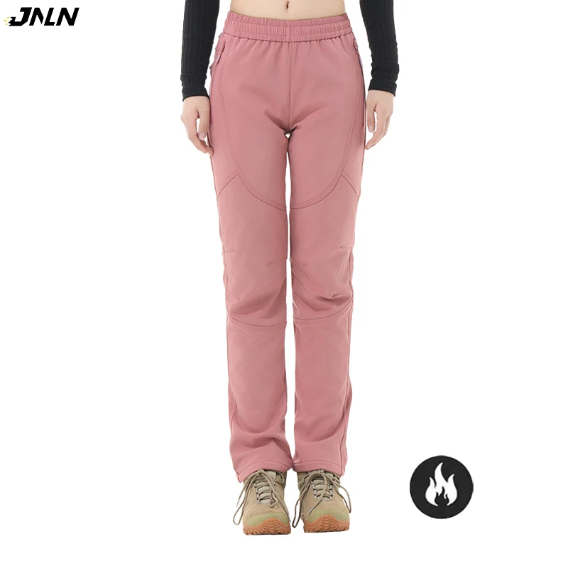 

JNLN Winter Fleece Pants Women Waterproof Warm Hiking Camping Climbing Sports Trousers Trekking Mountaineering Windproof Pants