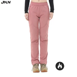 JNLN Winter Fleece Pants Women Waterproof Warm Hiking Camping Climbing Sports Trousers Trekking Mountaineering Windproof Pants