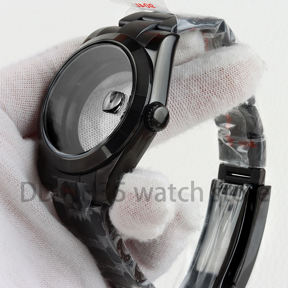 Black 36mm/39mm Watch Case 20mm Strap Stainless Steel Oyster/Jubilee Bracelet for Datejust 28.5mm Dial NH35 NH36 Movement