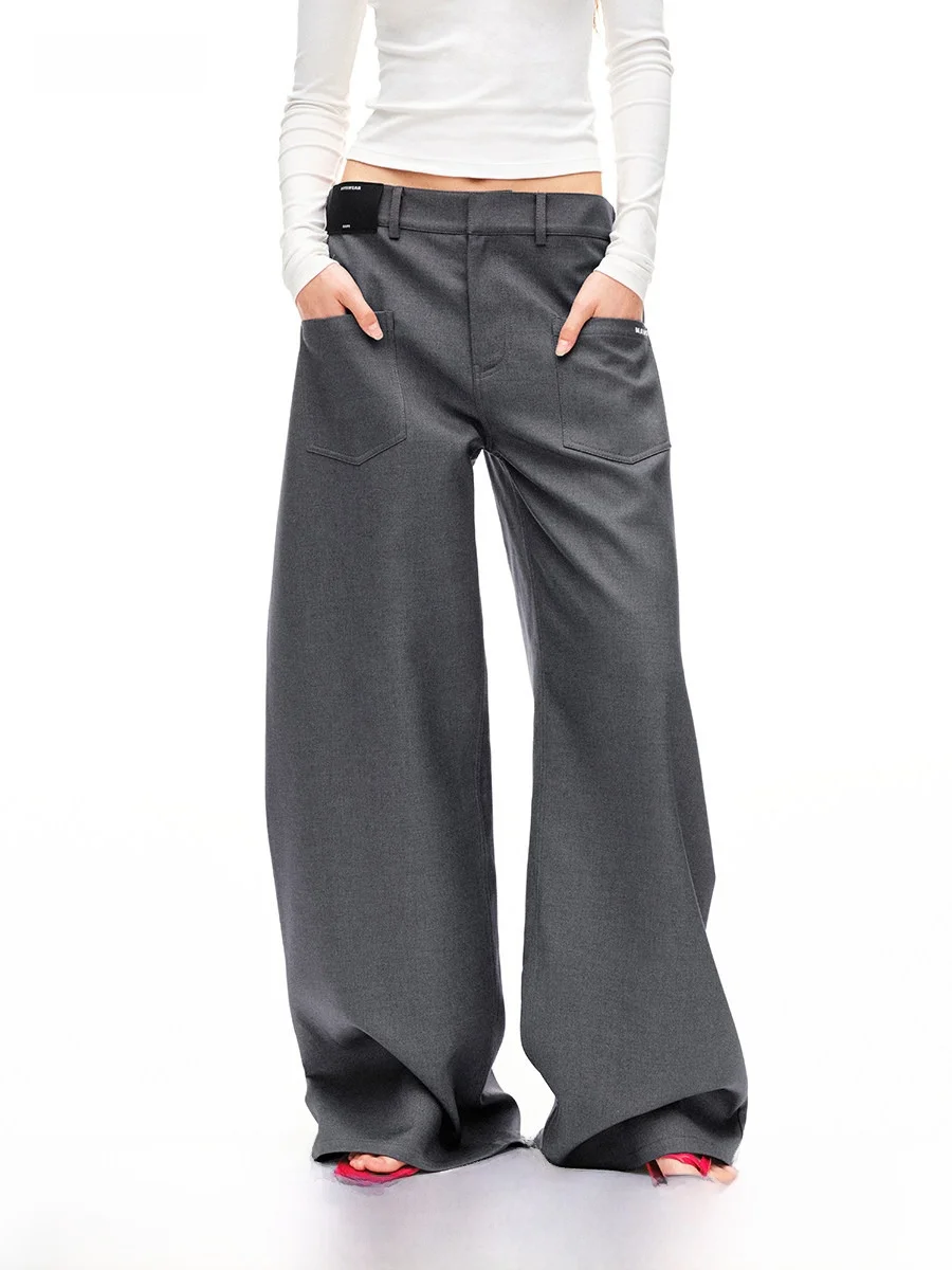 

Повседневные широкие брюки NAWS свободного кроя из хлопка и шерсти, с дизайнерской структурой, свободные леггинсы, повседневные брюки для похудения