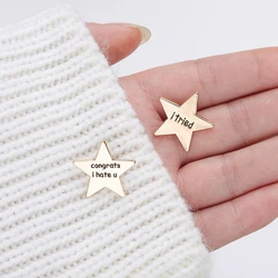 Star Awards Enamel Pins I Tried I'm Sad I Hate You Brooches Backpack Clothes Lapel Badges Jewelry Gift for Friends