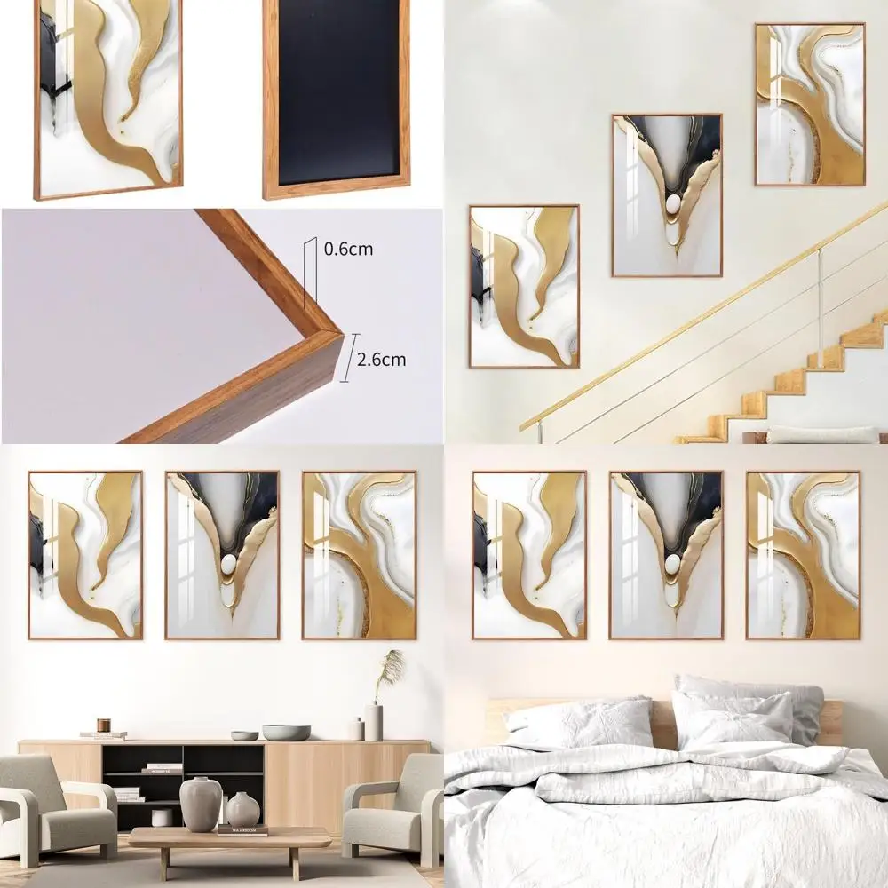 

Tri-Panel Neutral Wood-Tone Abstract Art for Living Spaces, 16x24 Bohemian Wall Canvas, Watercolor Decor for Hallways & Offices