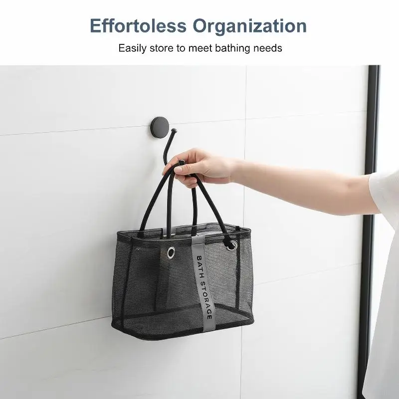 Large Collapsible Mesh Drain Basket 2in1 Storage With Handle For Swimming Travel Portable Toiletry Organizer