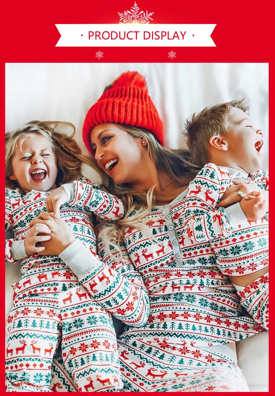 Ensemble Pyjama Noël Famille Assorti - Christmas Père Mère Enfant Bébé Joyeux Noël