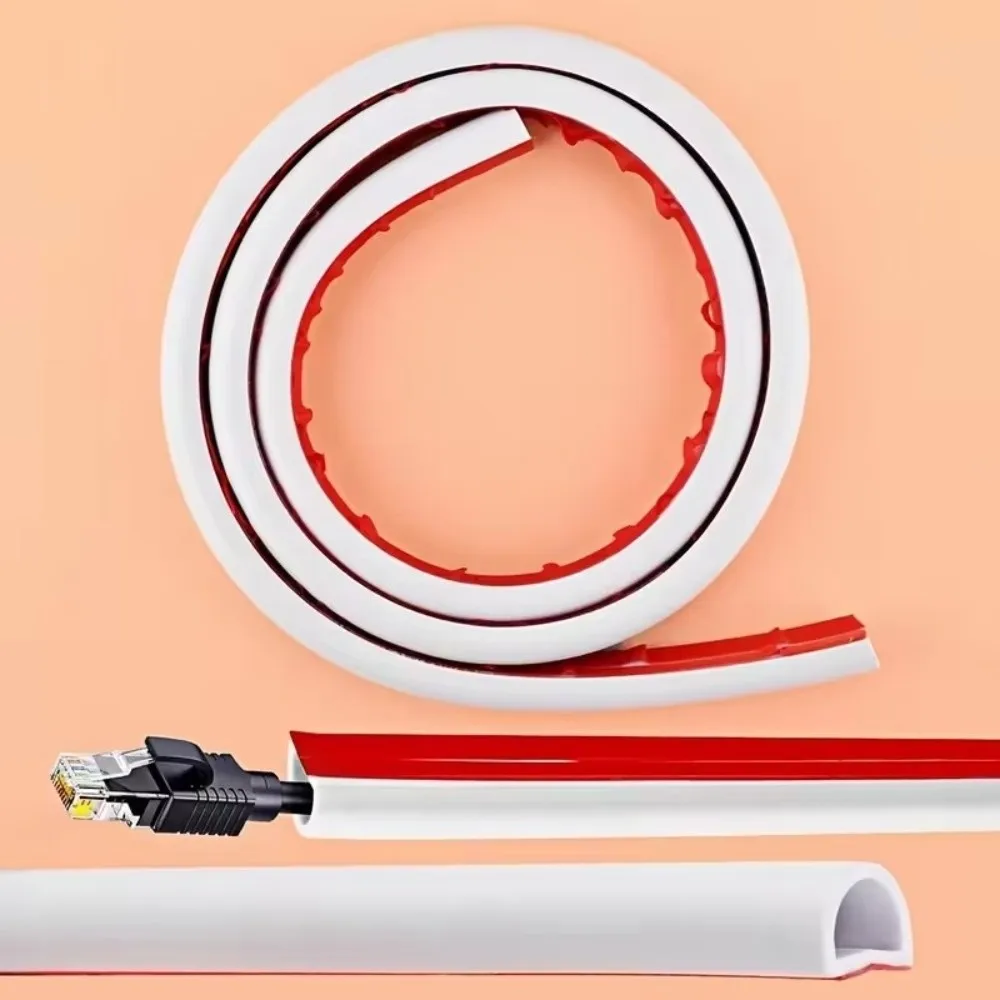 1/2/3/5meter Soft PVC Cable Sleeve Self-Adhesive Wear Resistant Wire Cover Flexible Anti-Step Cord Hider Cord Protection