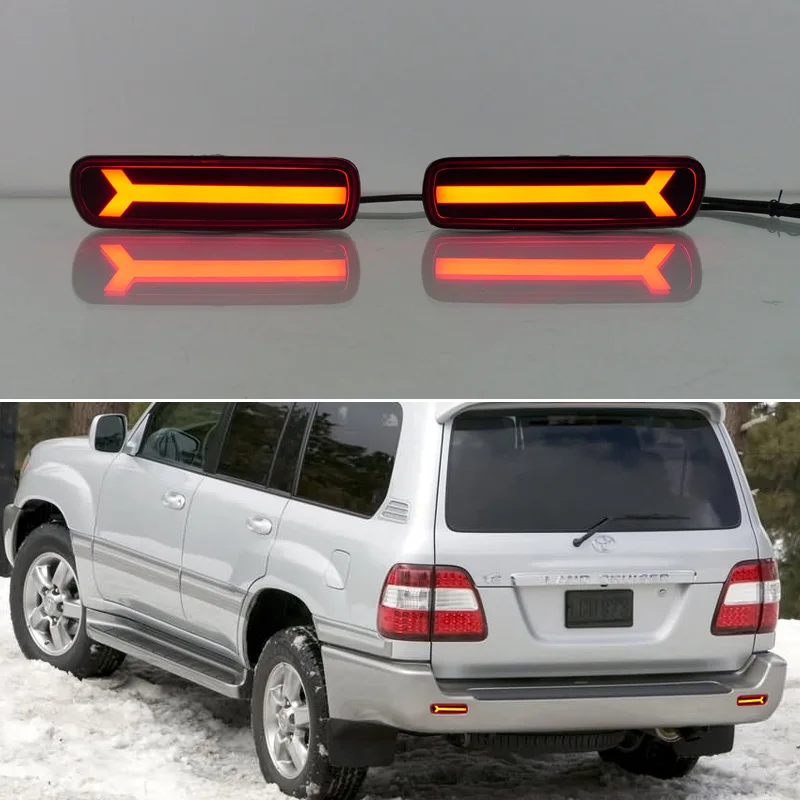 LED Bumper Light For Toyota Land Cruiser 100 1998-2007 LC100 3-in-1 Functions Rear Running Lamp Brake Turn Signal Reflector