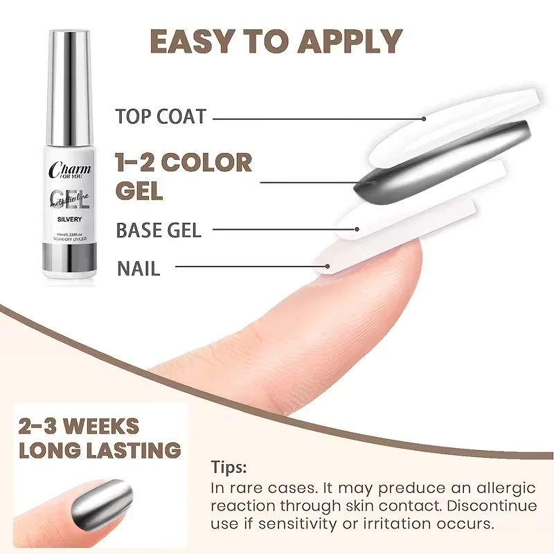 VERONNI 3-color metallic gel nail polish, hypoallergenic,features a design in rose gold,gold,and black,nail art and accessories