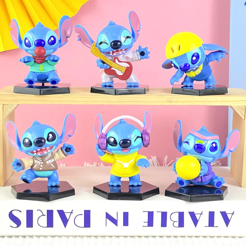 

Music Stitch Blind Box Lilo & Stitch Trendy Play Doll Twist Egg Doll Machine Car Cake Pendant Model Surprise Box Gift