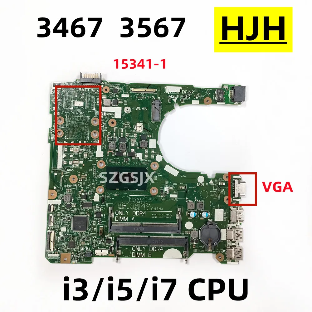 Für Dell Inspiron14 15341 Laptop-Motherboard 63667-1 mit i3 i5 i7 CPU DDR4 Test