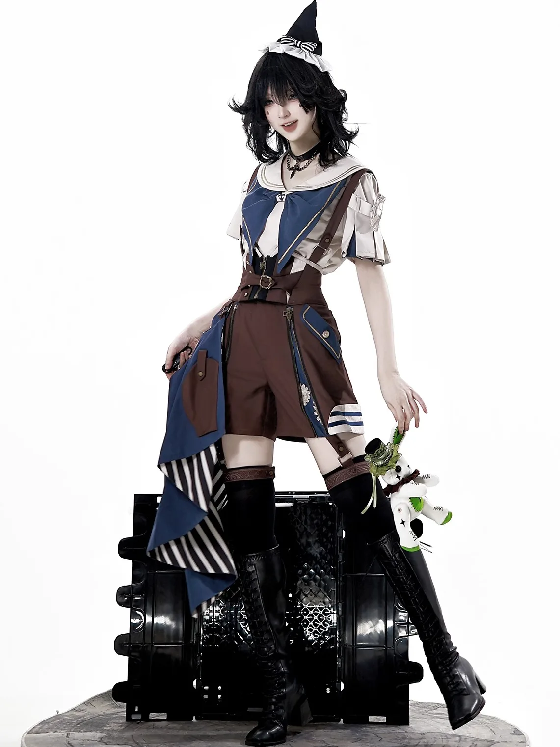 

Original In Mechanic Lolita Daily Top Overalls Tail Prince Costume Bo Feel Little Boy Soft Girl Dr Gothic Sle