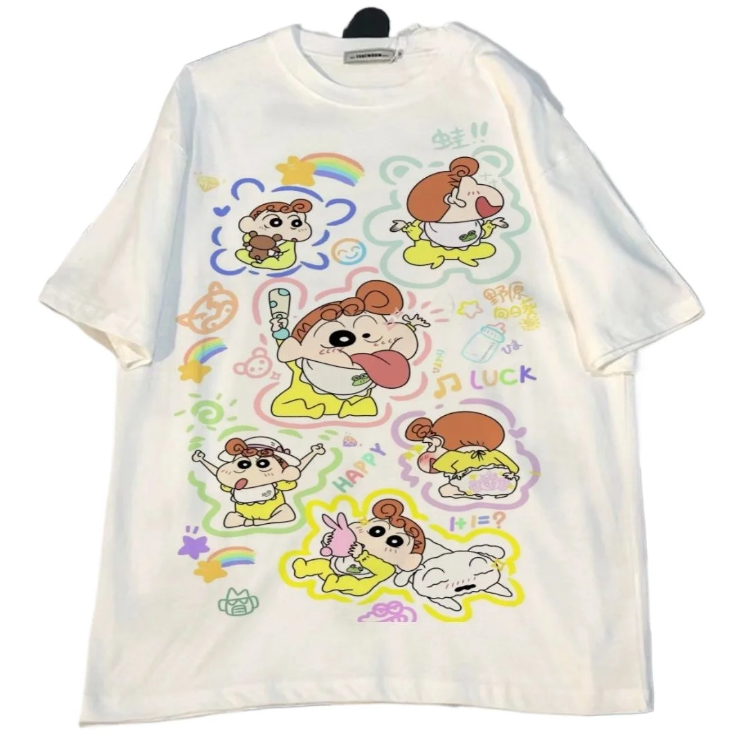 Crayon Shin Chan Cartoon Printed Short Sleeve Crayon Shin Chan T-shirt Little Kui Summer New Loose Japanese Top Birthday Gift