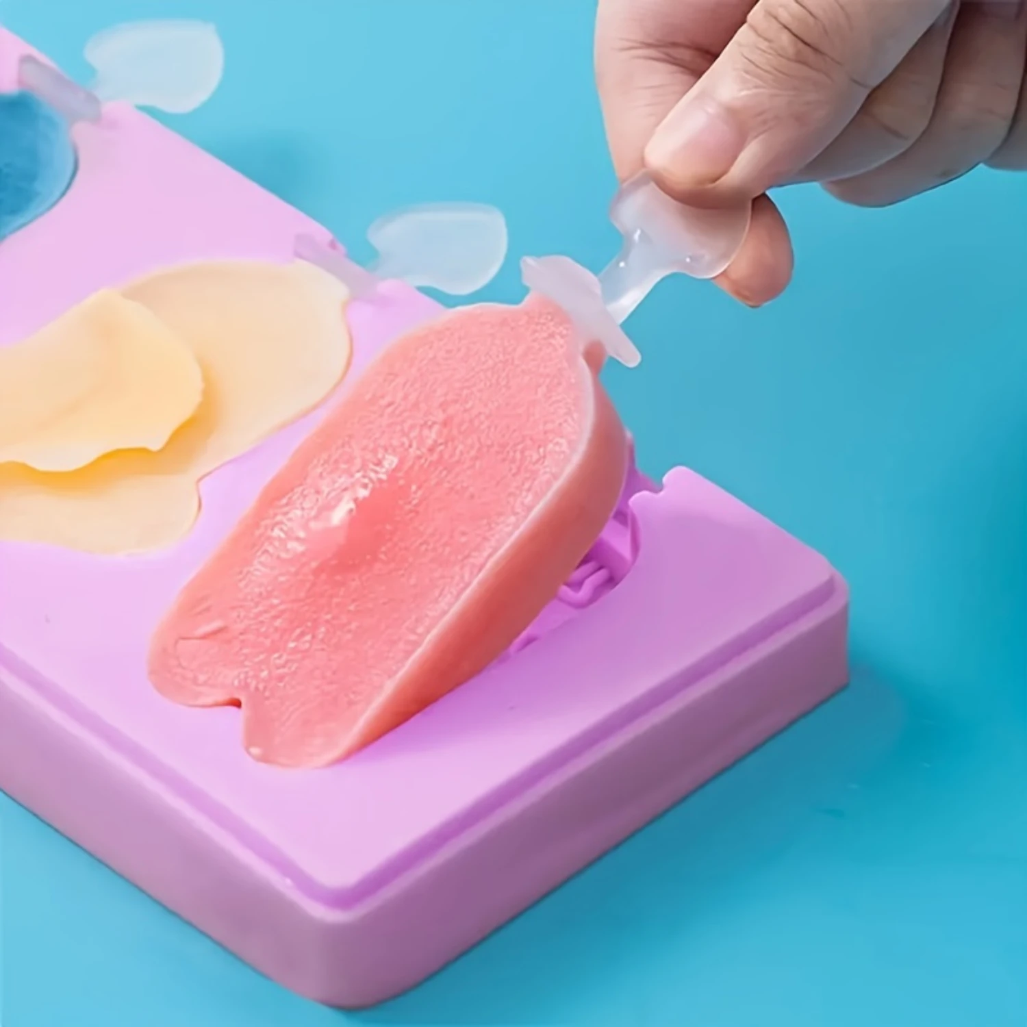 2ピースの簡単に取り出せるアイスクリーム型 - クリエイティブな自家製アイスキャンディーとおやつ、食品安全プラスチック、ラテックスフリー