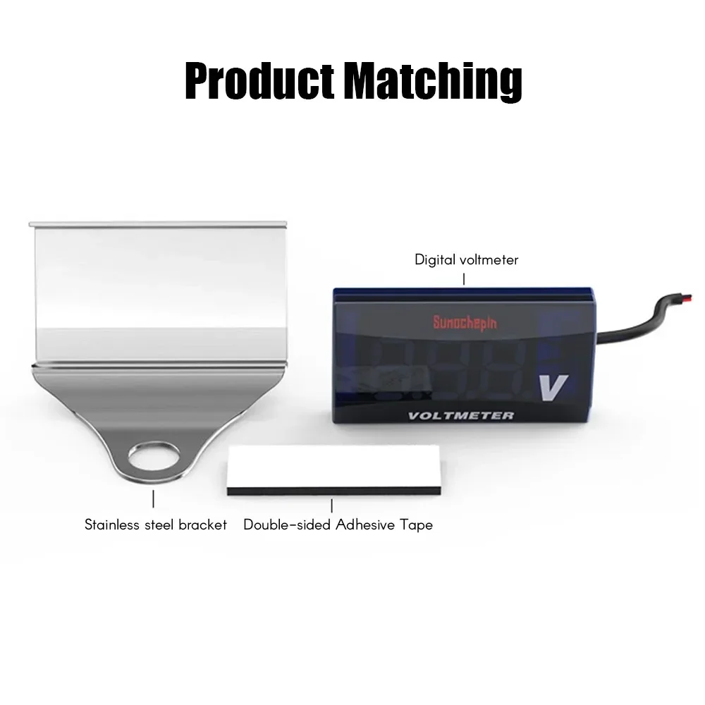 Moto DC 10-150V voltmetro digitale Display a LED Tester di tensione impermeabile misuratore di monitoraggio della batteria con staffa