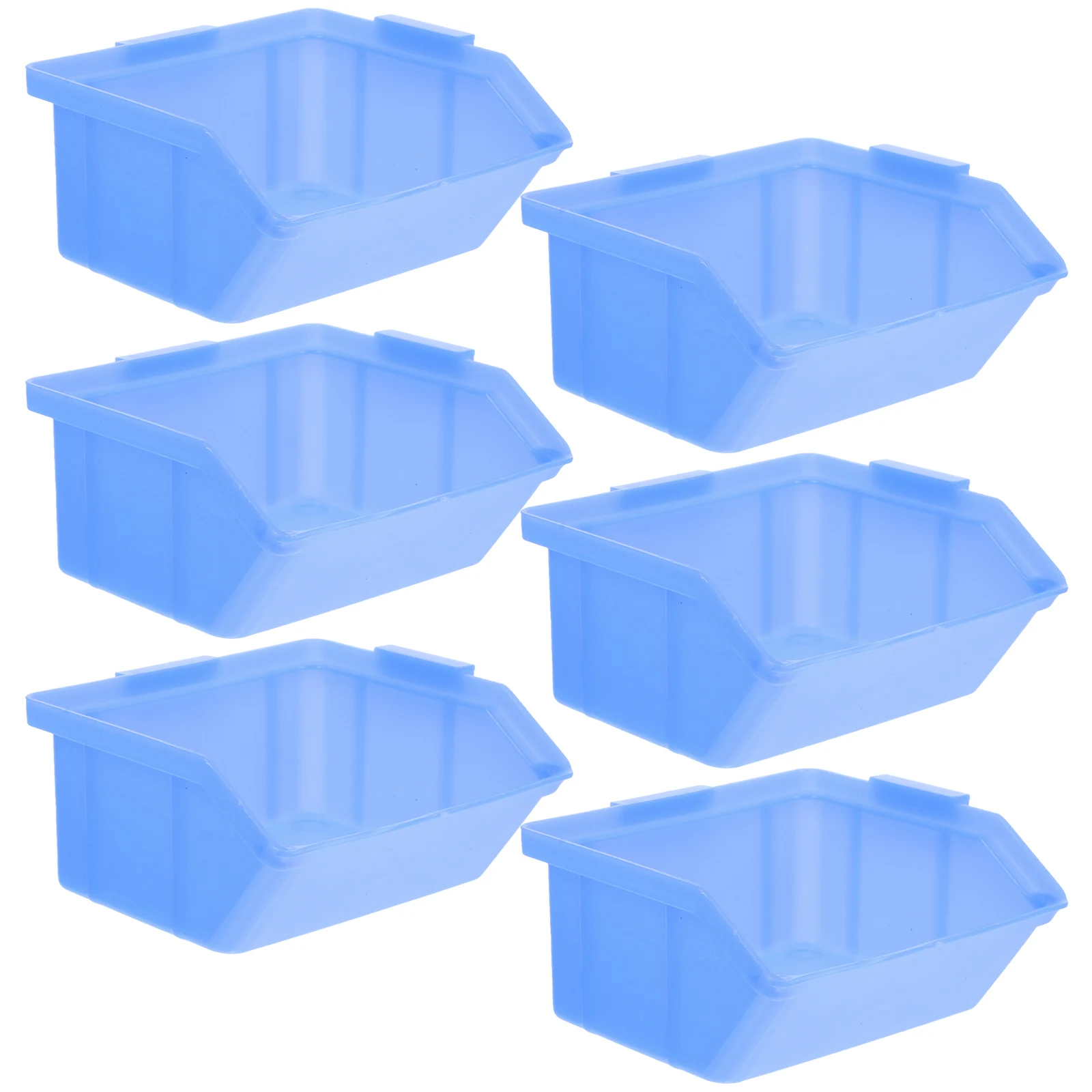 6pcs Blue PP Plastic Storage Boxes for Tools Accessories Organization Classification Nesting Bins Containers
