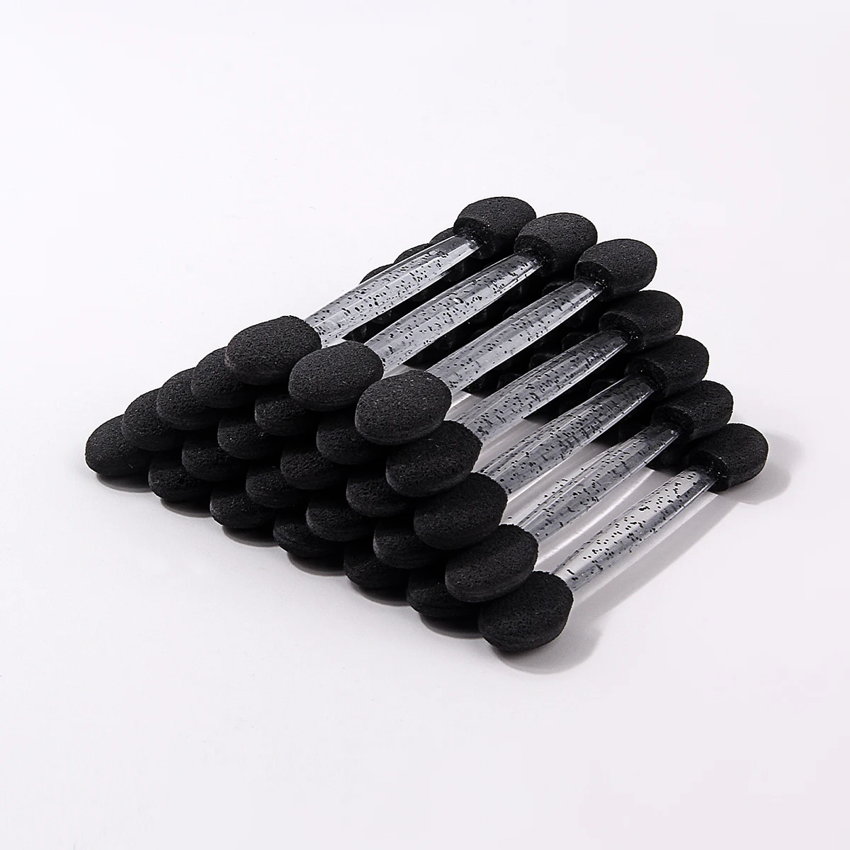 25Pcs Disposable Eyeshadow Applicator Wands,Portable Double Sided Sponge Tip with Storage Bag, for Eyeshadow Application