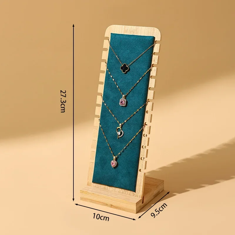 Bamboo Jewelry Display Stand Necklace Display Stand Wooden Multiple Necklace Easel Showcase Display Holder for Necklaces