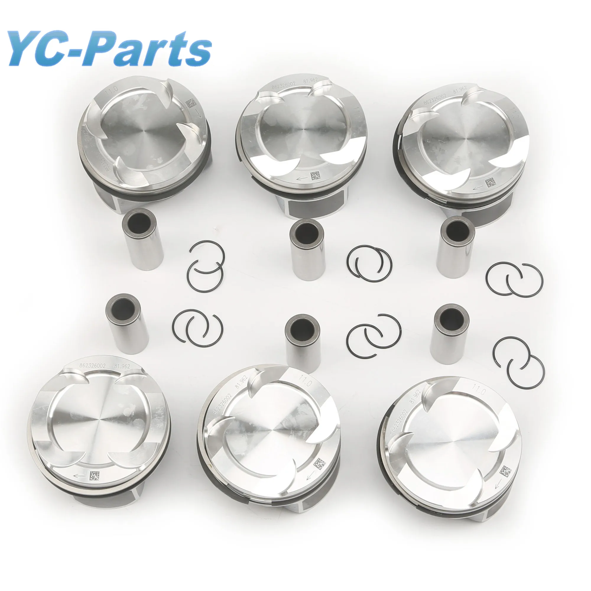 

6-Pcs Engine Piston & Rings Assembly Kit 82mm Pin 22mm 11258657760 for BMW F20 M140i F22 M240i F30 340i xDrive M F32 F36 440i