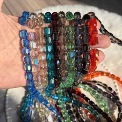 8mm Austria Shiny Colorful Crystal Beads Faceted Round Barrel Loose Spacer Beads for Jewelry Making DIY Necklace Bracelet
