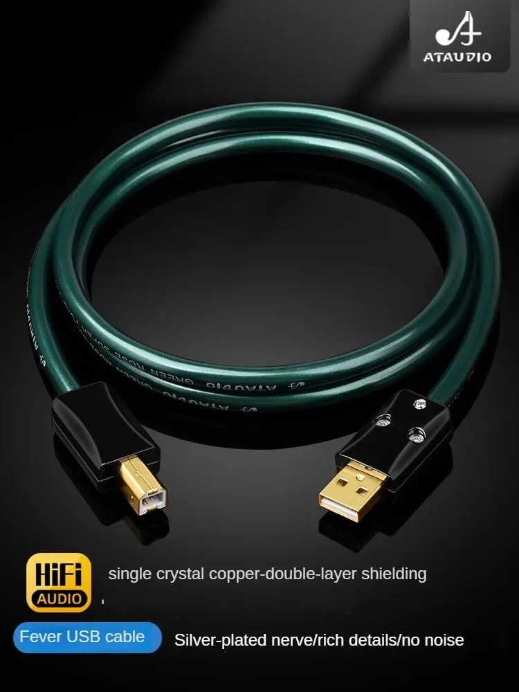 ATAUDIO Cable USB Hifi tipo A a B/USB A a C/USB C a B/CC Cable de Audio OTG para PC DAC teléfono móvil 0,5 M-3,5 M
