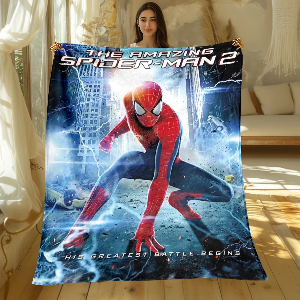 Spider Man HD Printed Flannel Thin Blanket.for Sofa,beds,living Rooms,travel Blanket Gifts.Four Season Gift Blankets